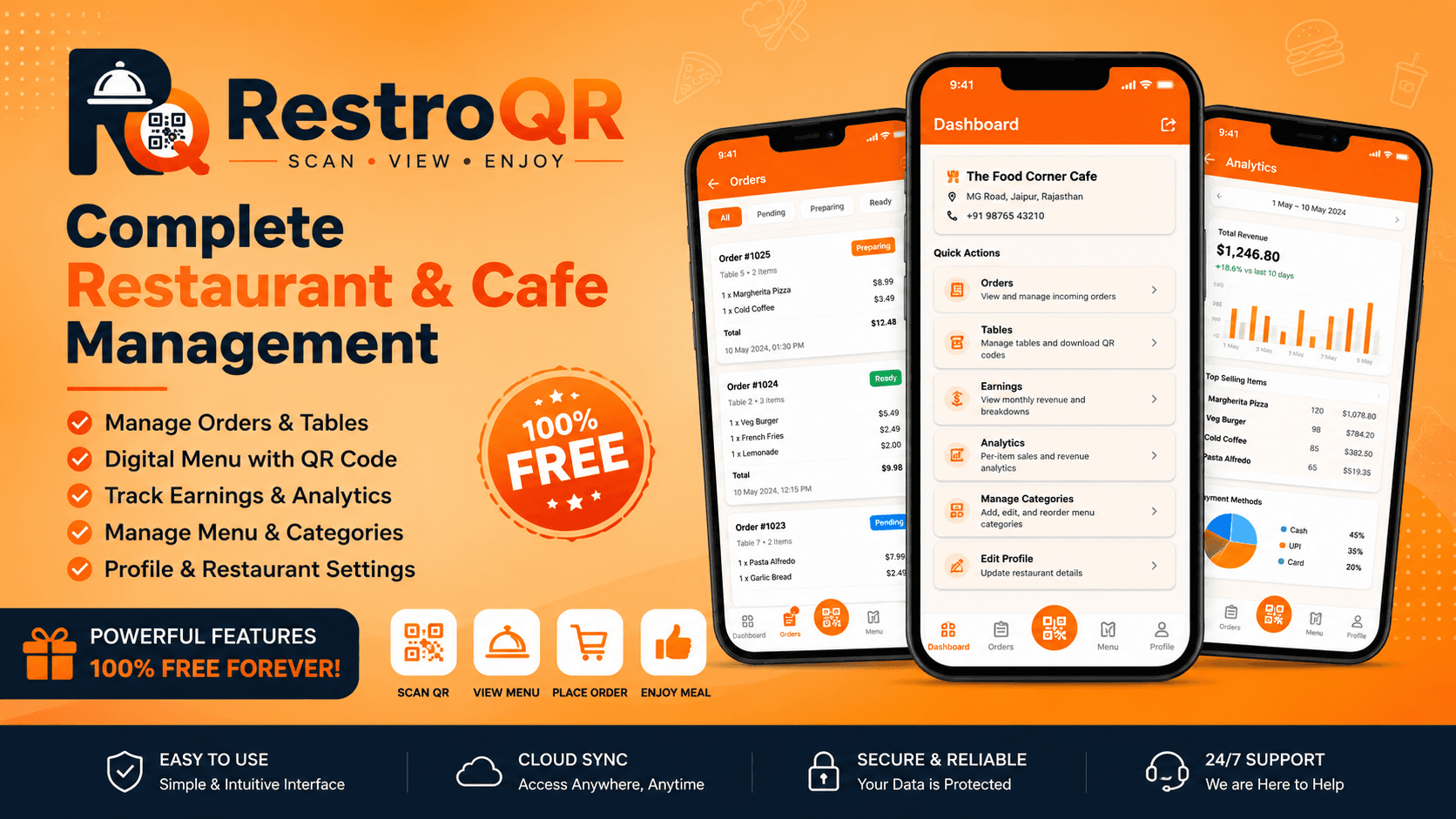 RestroQR - Complete Restaurant & Cafe Management App